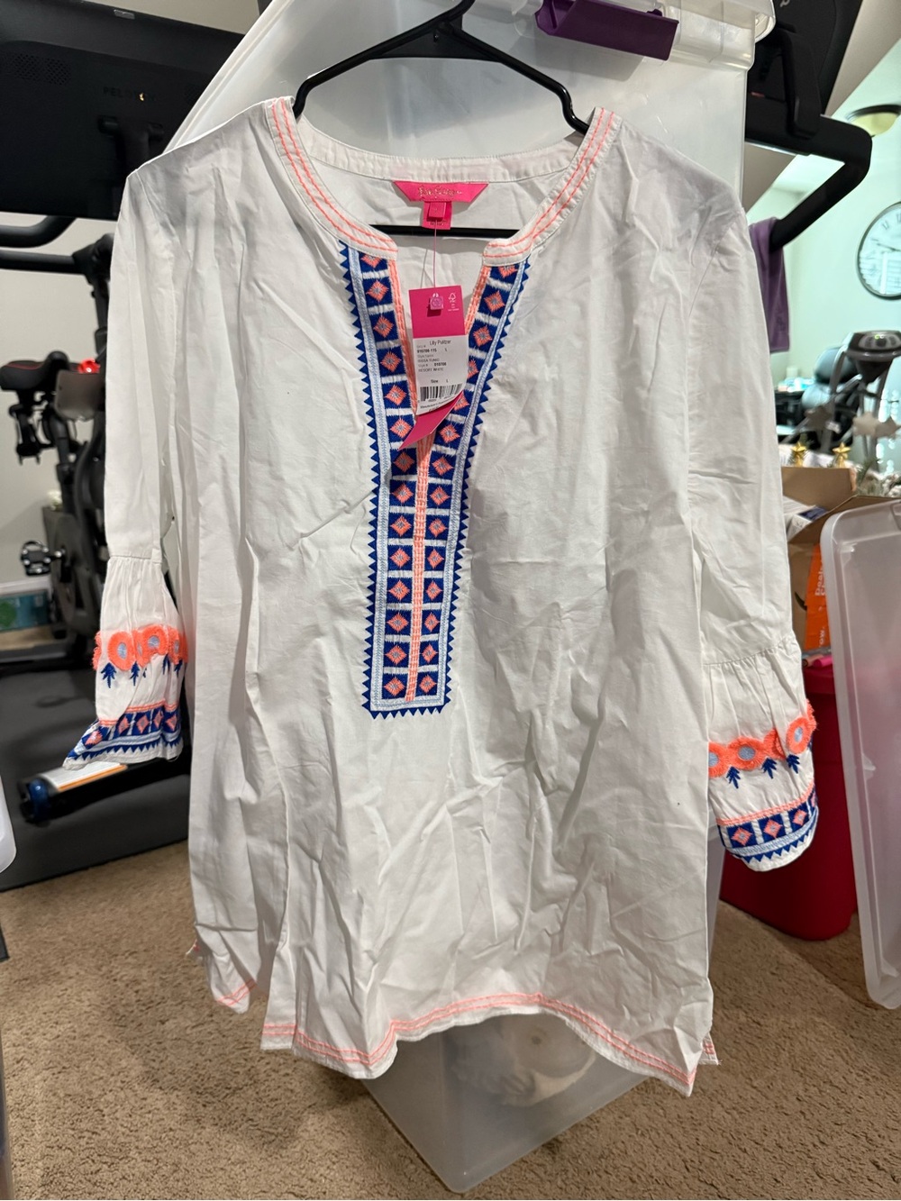 Lilly Pulitzer - Rissa Tunic - White Embroidered V-Neck Tunic Top